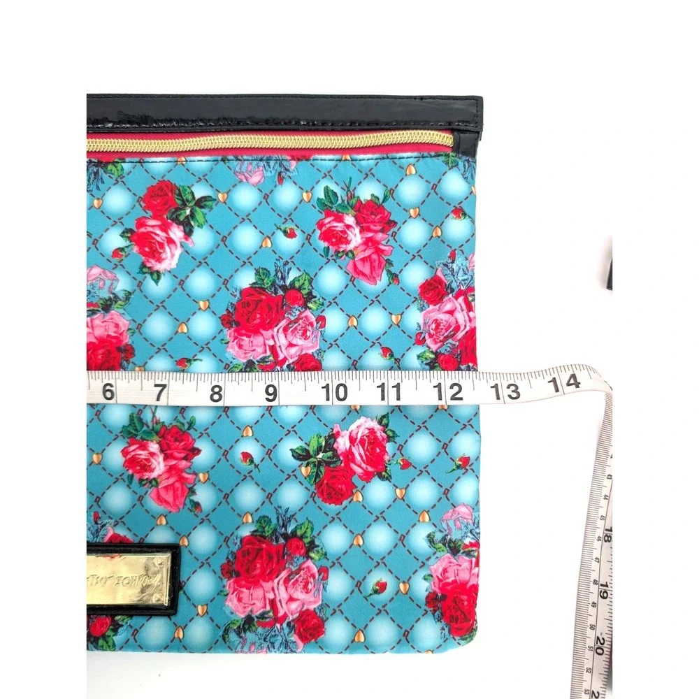 Betsey Johnson Rose Floral Makeup Pouch Set of 2 Travel Cosmetic Bags Retro Glam - Picture 8 of 10